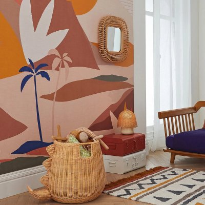 Handmade rattan dinosaur-shaped bathroom clothes basket miscellaneous basket hotel and homestay decoration storage basket toy storage basket