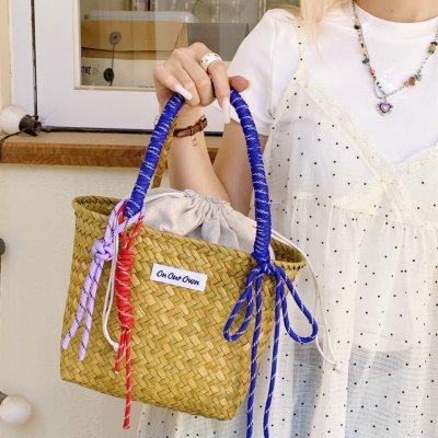 Handmade practical straw woven shoulder bag vacation beach bag woven bag large capacity