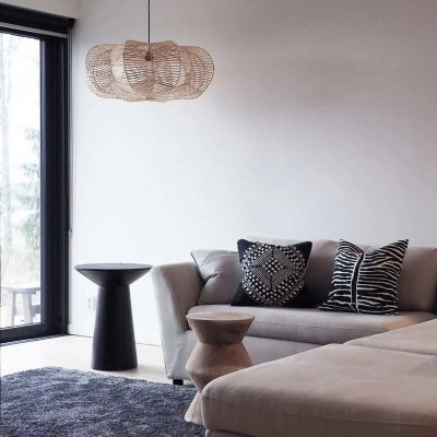 Wooden sheep, wind chandelier, retro rattan lamp, restaurant, bar, cafe, handmade natural rattan lamp