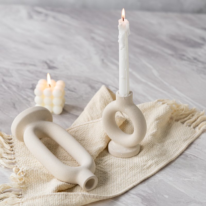 Modern simple vegetative ceramic candlestick decorative atmosphere home decoration crafts