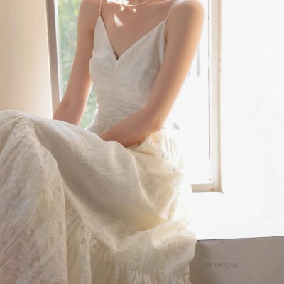 Off-white high-end dress for women in summer slim slinging skirt long skirt