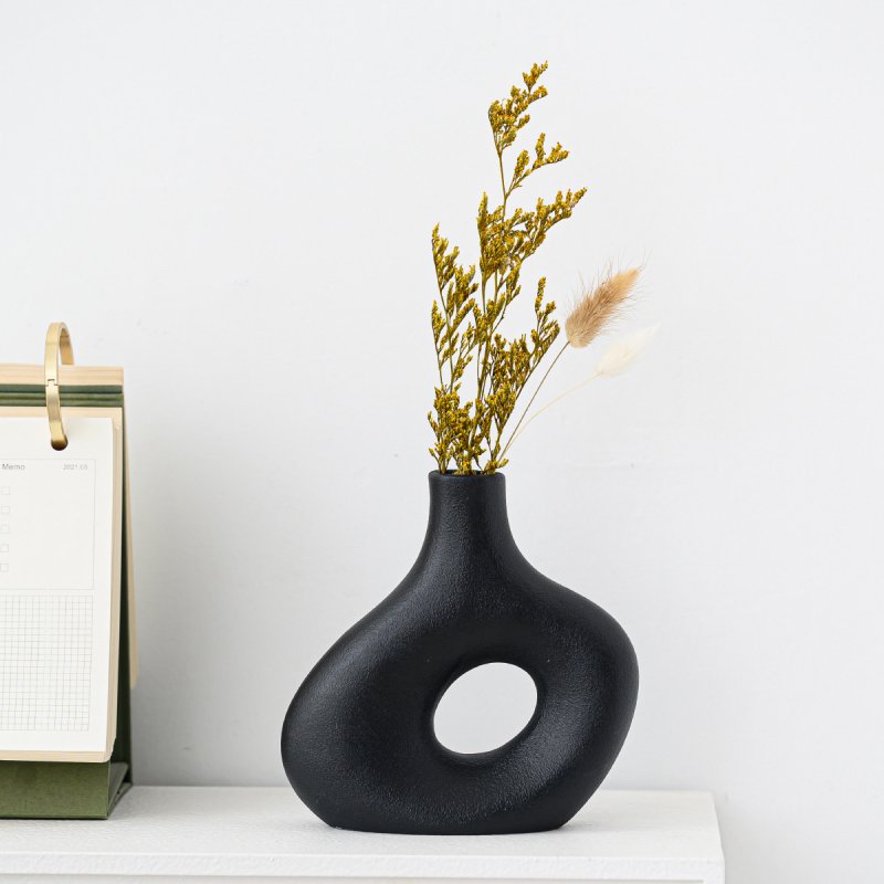 Damon European-style art black ceramic vase retro pastoral style homestay TV cabinet home decorations