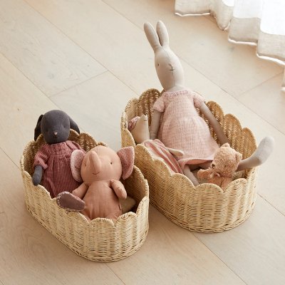 Pastoral style woven storage basket storage basket homestay decoration simple toys hand-woven storage basket