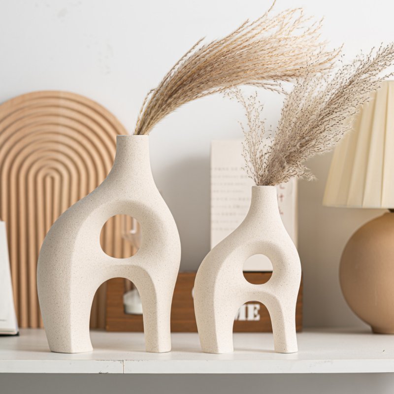 Ceramic modern simple special shape half-shaped vase home decoration