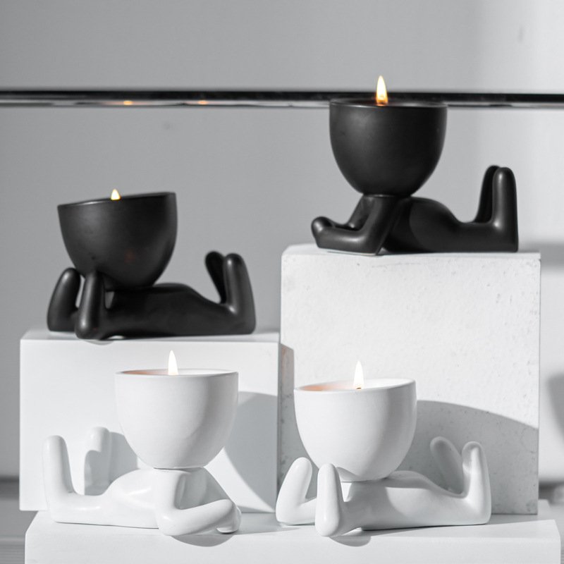 Vegetable ceramic candlestick lying on the nest, villain aromatherapy candle small ornaments