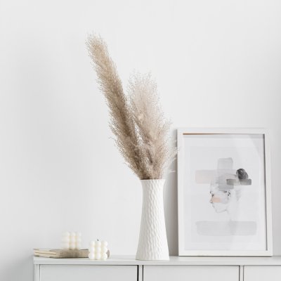 Ceramics, simple large vase, home decoration, white surface, fish scale pattern,