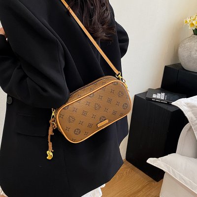 High-quality fashionable printed bucket bag retro temperament tote bag simple and versatile hand-held one-shoulder crossbody bag