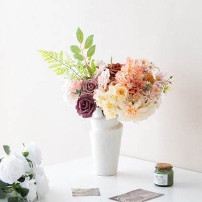 Simple ceramic black and white ice cream vase retro high-end home decoration