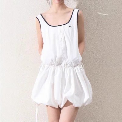 / "Girl's Disorder" sports and casual fashionable sleeveless flower bud skirt balloon bubble skirt dress
