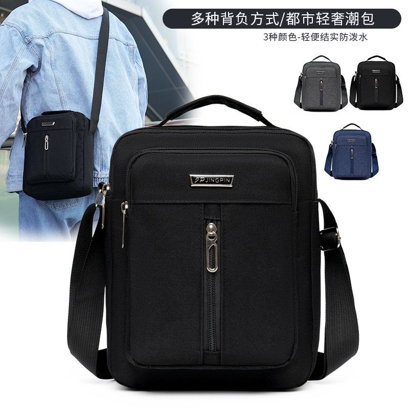 Wear-resistant men's one-shoulder diagonal straddle bag water-resistant Oxford cloth outdoor backpack large capacity middle-aged casual sports