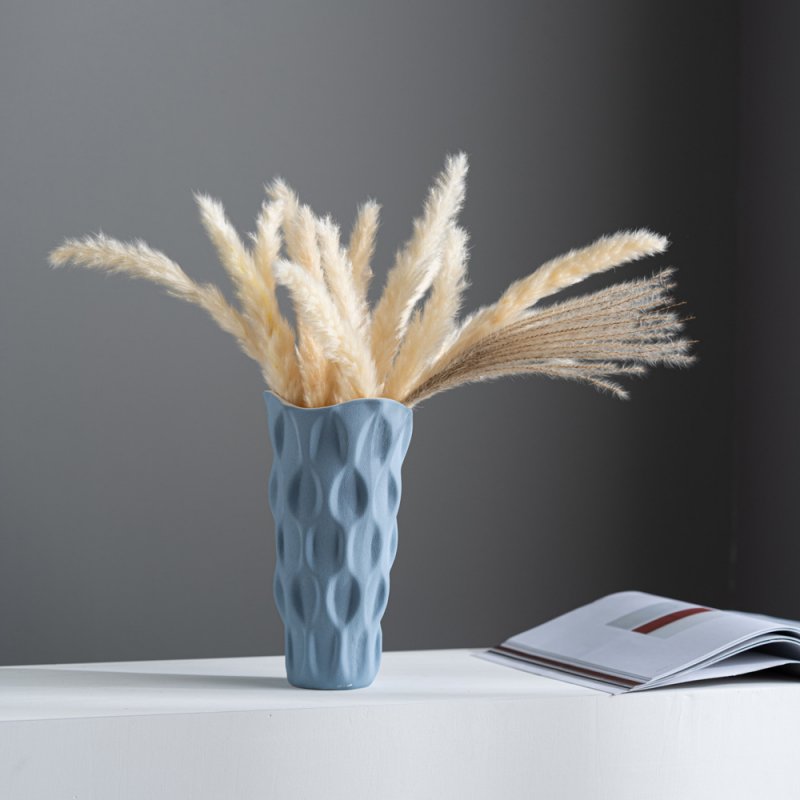 Modern macaron trumpet ceramic vase Simple glazed home decoration ornament piece