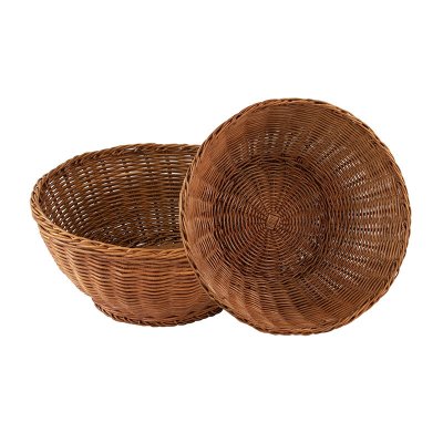 Round handmade rattan storage basket living room kitchen bedroom storage basket vegetable fruit snack dried fruit bread basket