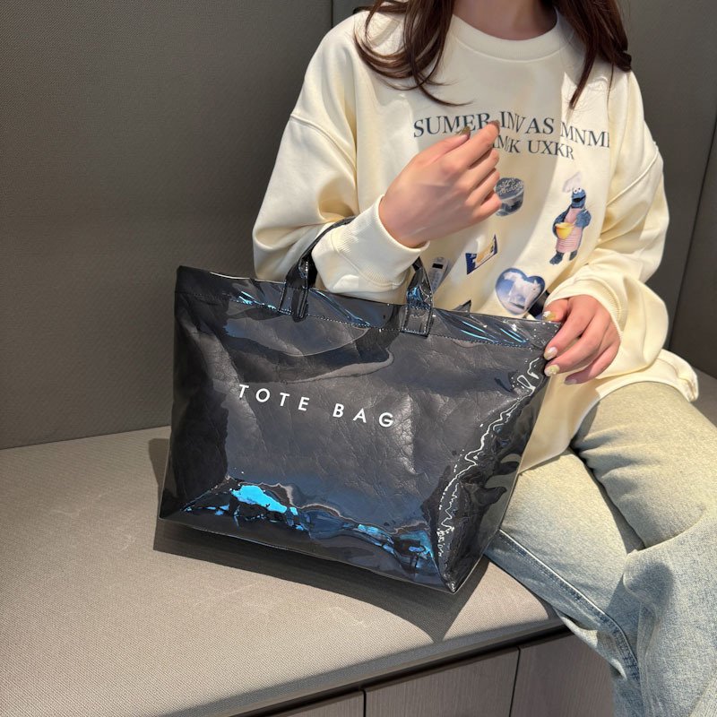 Large capacity jelly bag fashionable waterproof handbag for work commuting tote bag trendy