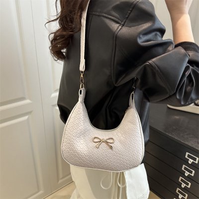 French bow design knitted pattern fashionable and fashionable one-shoulder armpit bag for women