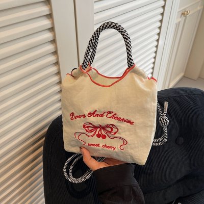 French niche versatile college style one-shoulder hand bucket bag for women trendy fashion one-shoulder crossbody bag for women