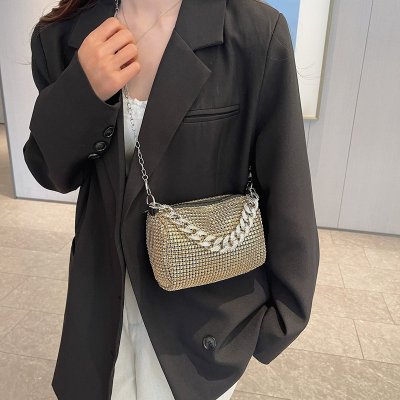 This year's popular bright diamond small bags for women's summer trendy chain crossbody bags niche shoulder bags