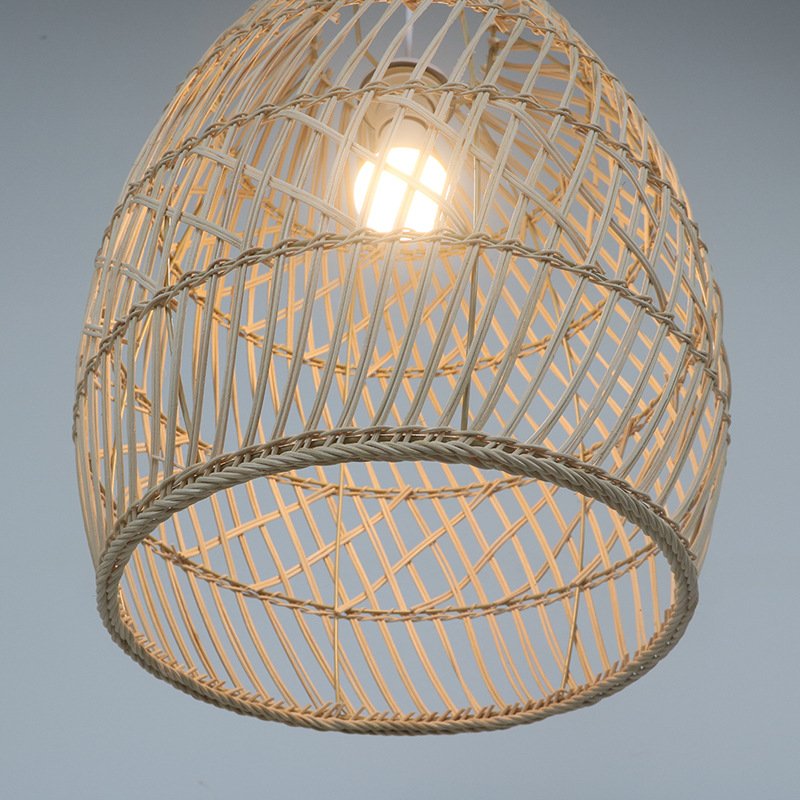 Chinese restaurant Bird's Nest Hand-woven Lamps Restaurant Restaurant Teahouse Single-head bamboo chandeliers