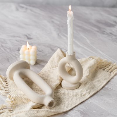 Modern simple vegetative ceramic candlestick decorative atmosphere home decoration crafts