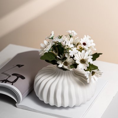 Wasabi lime white pumpkin shape ceramic vase vegetarian fired decoration living room homestay decoration decoration