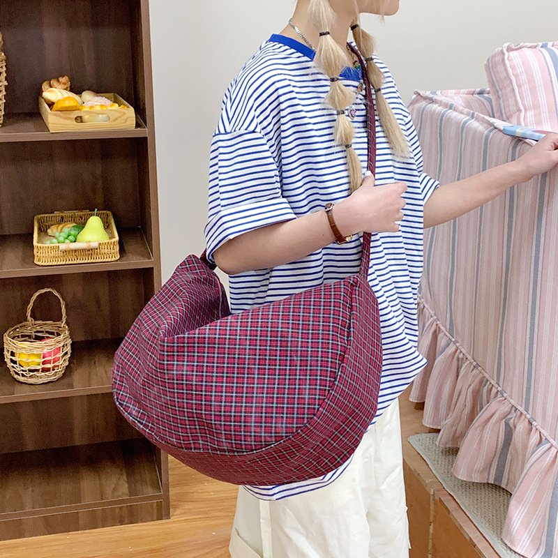 Underarm shoulder bag trendy bag women fashion plaid women crossbody dumpling bag