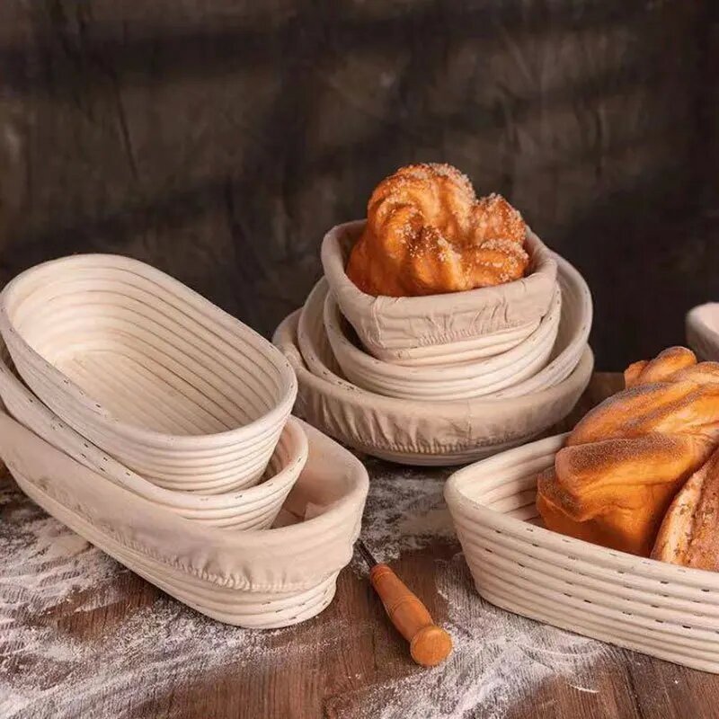 Rural bread bowl rattan basket rattan fruit basket storage basket baking utensil basket round bread fermentation basket