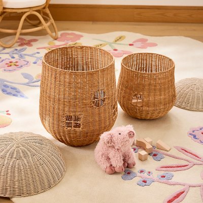 Fengtiao Mushroom House Storage Basket Children's Plush Doll Toy Storage Box Deposit Storage Basket