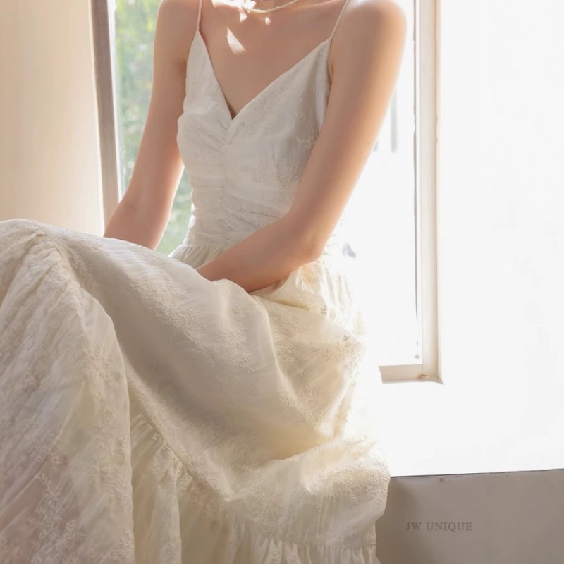 Off-white high-end dress for women in summer slim slinging skirt long skirt