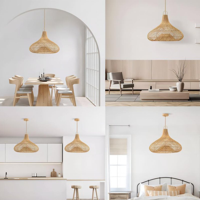 Wooden sheep lamps Chinese style Zen tea room B&B restaurant Hotel Lantern hand-woven lampshade vine art chandelier